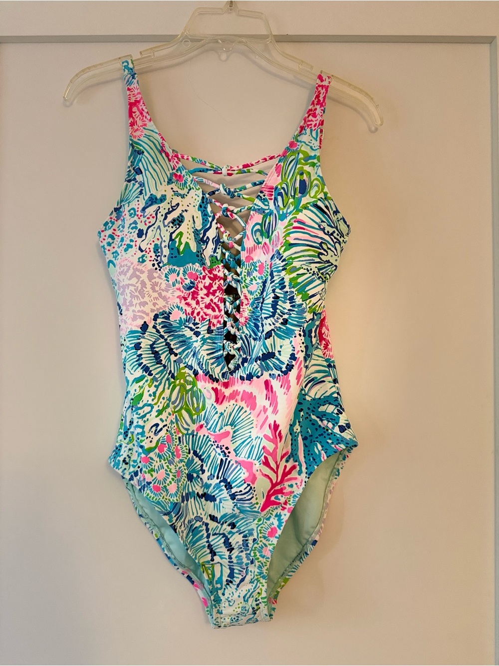 Lilly Pulitzer Tropical Lace-Up One-Piece Swimsuit, NWOT - Picture 2 of 5